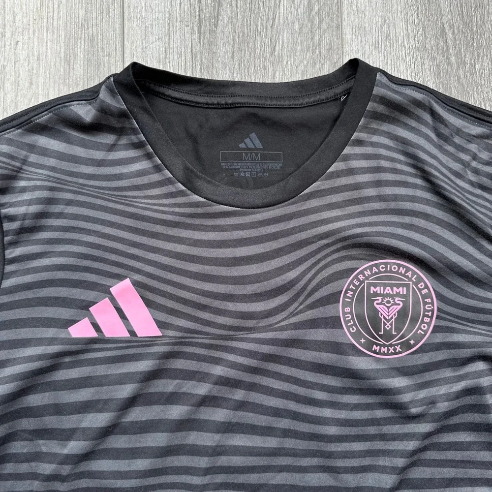 Adidas Inter Miami CF Messi 10 Jersey Men's M Black Pink Wavy Pattern